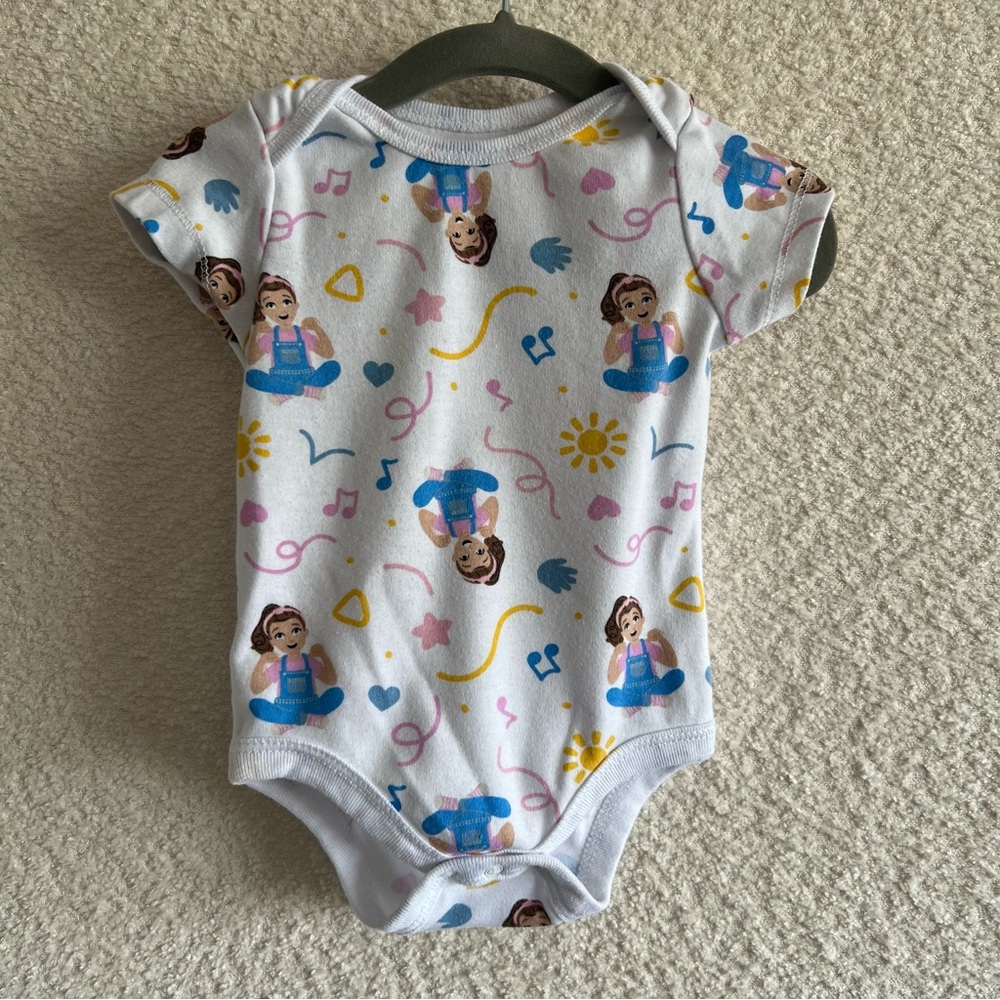 Ms. Rachel Baby White Infant Music Notes Character Bodysuit Size 12 Months‎